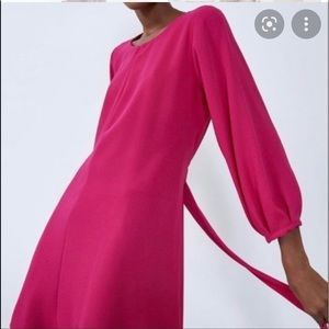 Zara Pink Long-Sleeve Dress